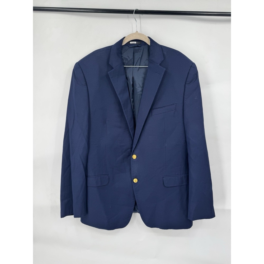 Lauren Ralph Lauren Navy Sports‎ Suit Blazer Jacket Men 44L Wool Blend Business